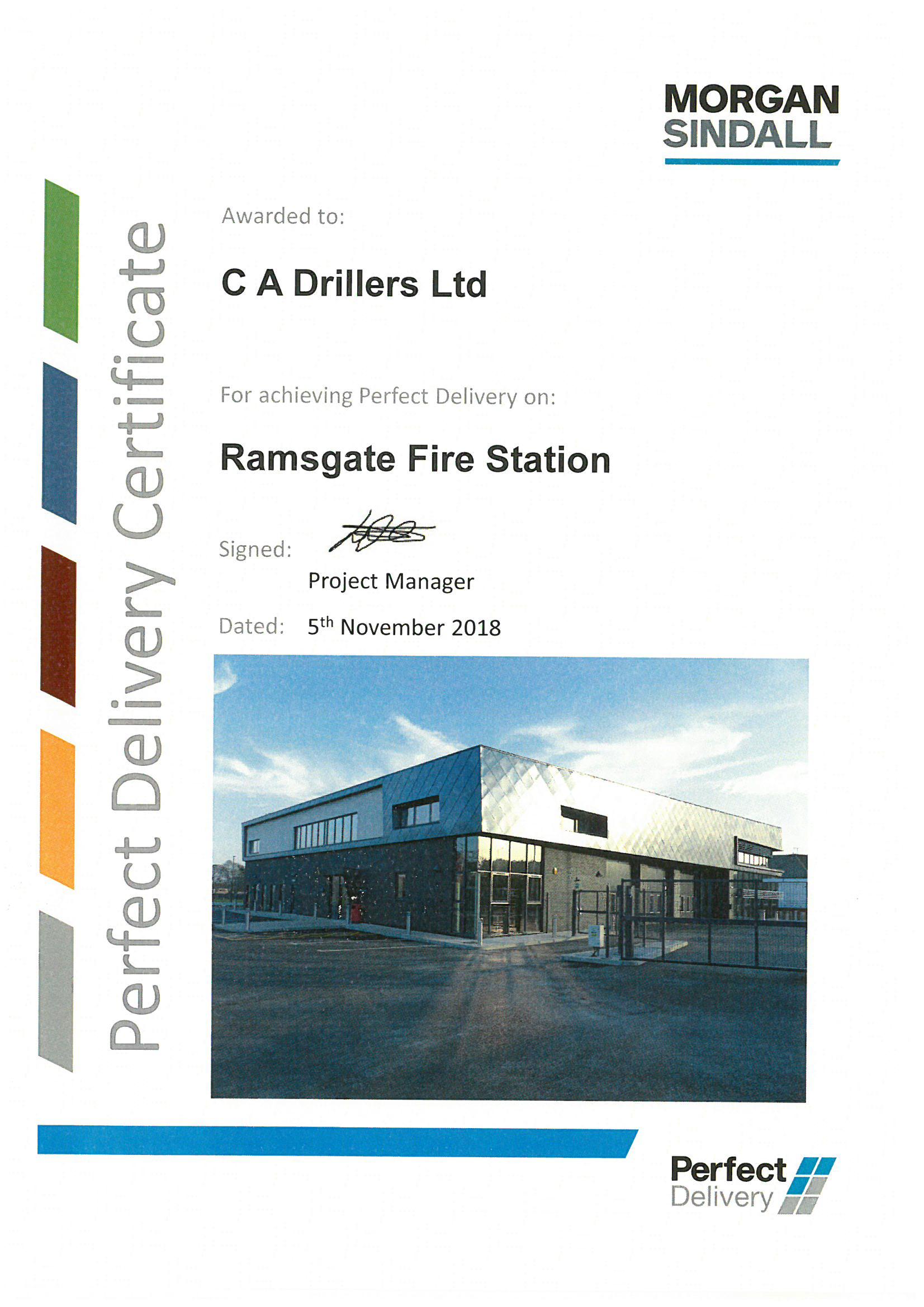 Certificate From Ramsgate Fire Station